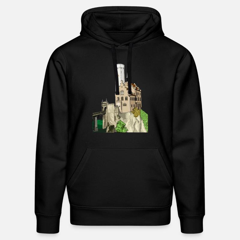 Château de Lichtenstein // Illustration - Sweat à capuche bio DRUMMER Stanley/Stella Unisexe - noir