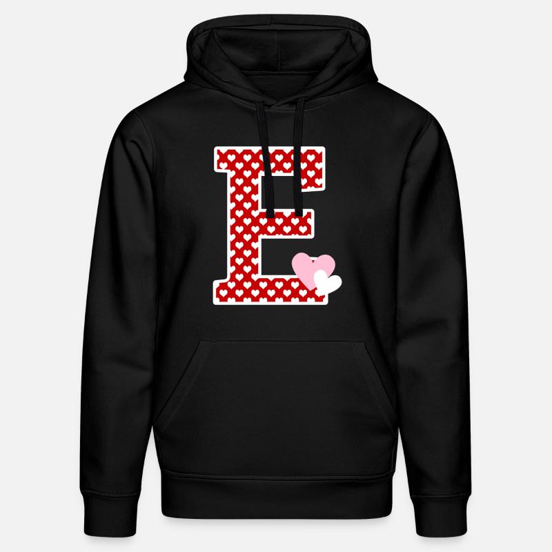 Buchstabe E Herz - Stanley/Stella Unisex Bio-Hoodie DRUMMER  - Schwarz