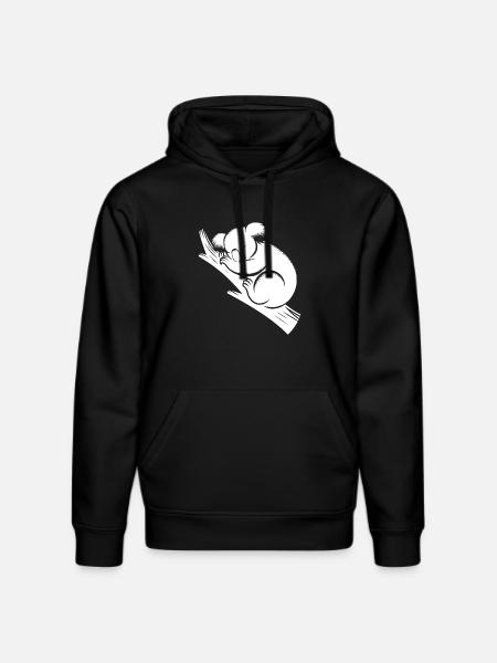 Sleeping koala on a branch - Stanley/Stella DRUMMER Unisex Organic Hoodie - black