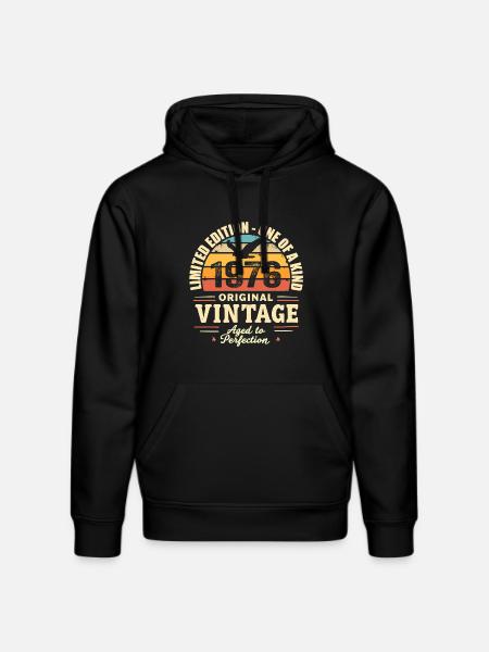 1976 Verjaardagscadeau Vintage 1976 Retro 1976 - Stanley/Stella Uniseks bio-hoodie DRUMMER  - zwart