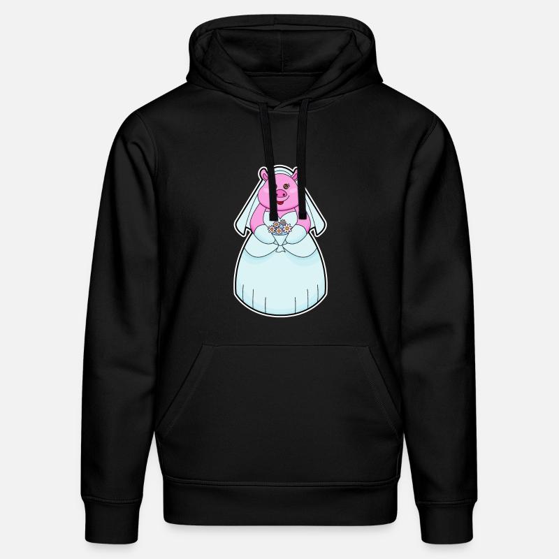 Cochon comme mariée avec voile - Sweat à capuche bio DRUMMER Stanley/Stella Unisexe - noir