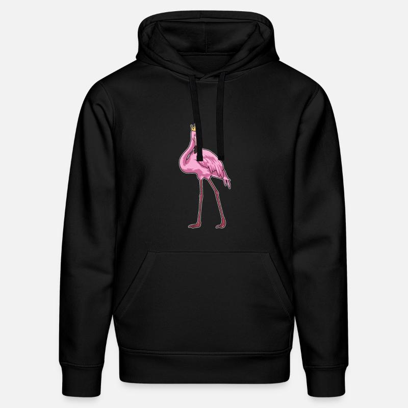 Flamant rose avec couronne - Sweat à capuche bio DRUMMER Stanley/Stella Unisexe - noir