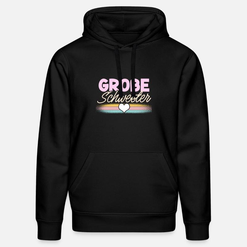 Große Schwester - Stanley/Stella Unisex Bio-Hoodie DRUMMER  - Schwarz