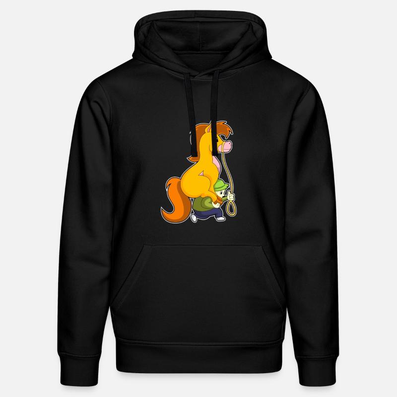 Pferd mit Junge - Stanley/Stella Unisex Bio-Hoodie DRUMMER  - Schwarz