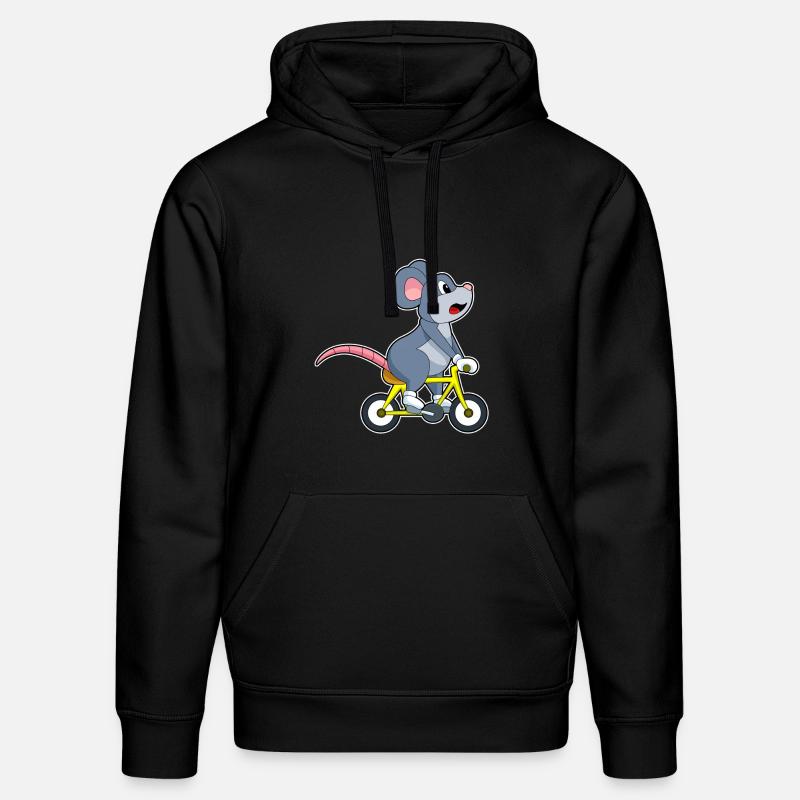 Souris avec vélo - Sweat à capuche bio DRUMMER Stanley/Stella Unisexe - noir