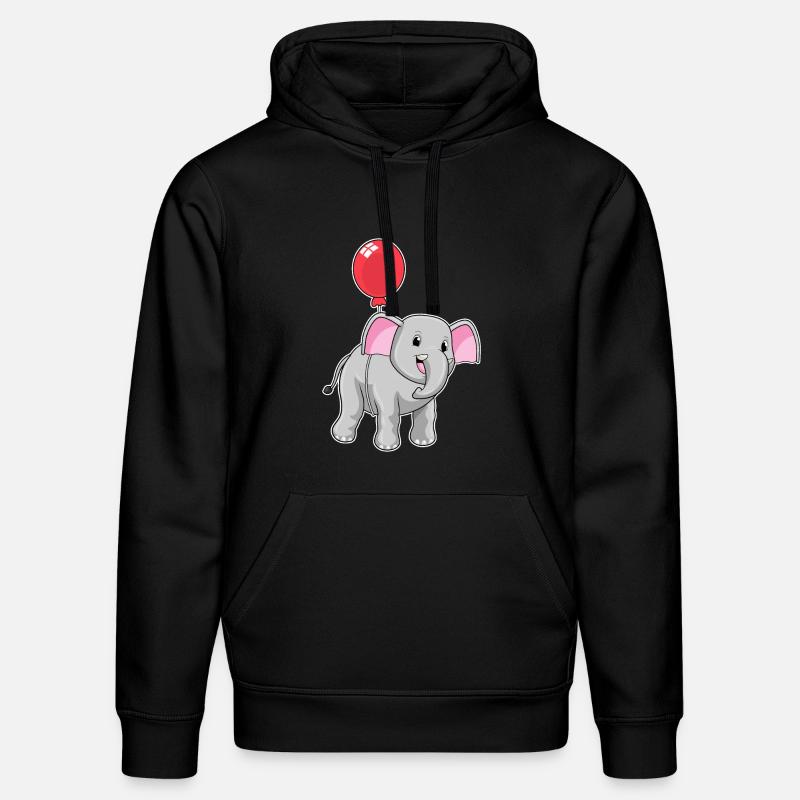 Éléphant avec ballon - Sweat à capuche bio DRUMMER Stanley/Stella Unisexe - noir