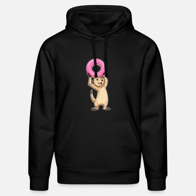 Erdmännchen mit Donut - Stanley/Stella Unisex Bio-Hoodie DRUMMER  - Schwarz