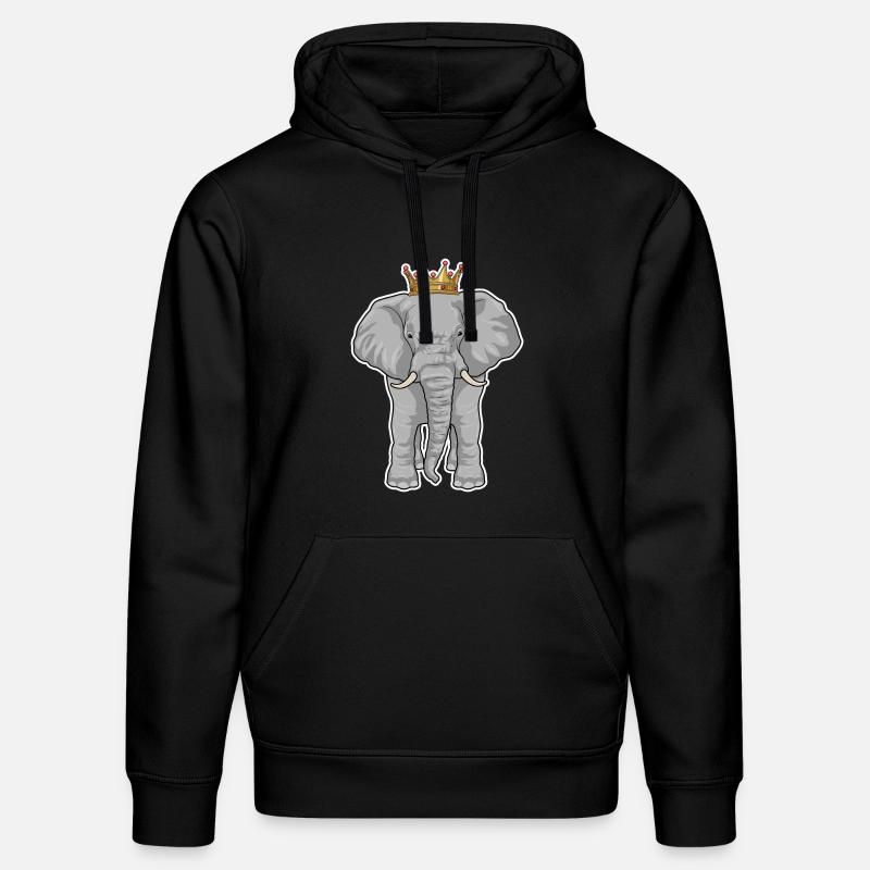Couronne du roi éléphant - Sweat à capuche bio DRUMMER Stanley/Stella Unisexe - noir
