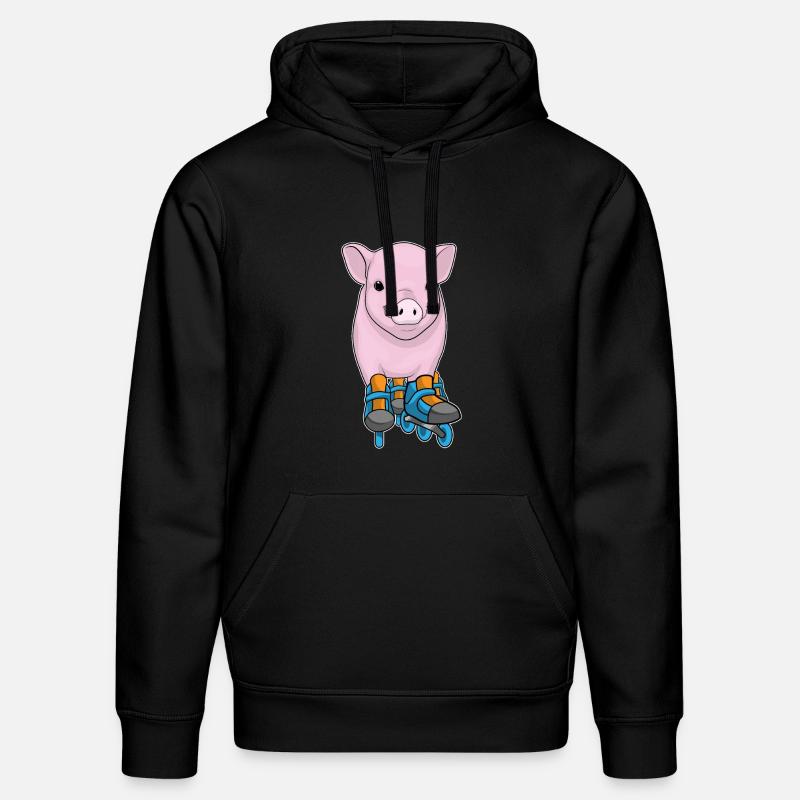 Schwein Inline skating Inline skates - Stanley/Stella Unisex Bio-Hoodie DRUMMER  - Schwarz