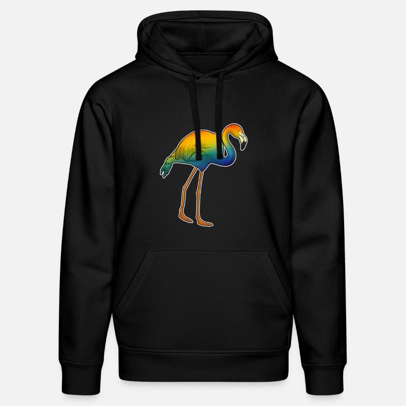 Flamant rose arc-en-ciel - Sweat à capuche bio DRUMMER Stanley/Stella Unisexe - noir