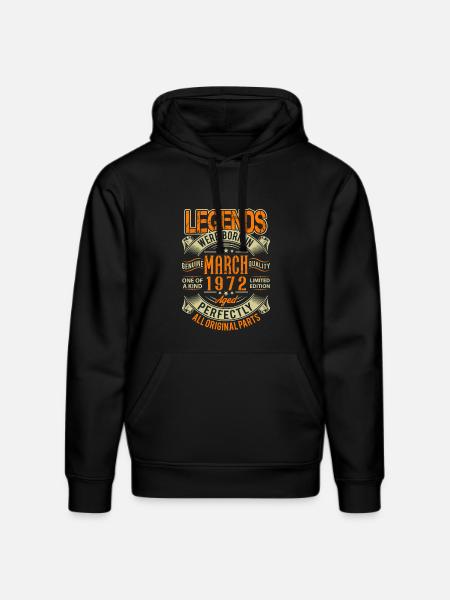 1972 March Birthday Legend - Stanley/Stella DRUMMER Unisex Organic Hoodie - black