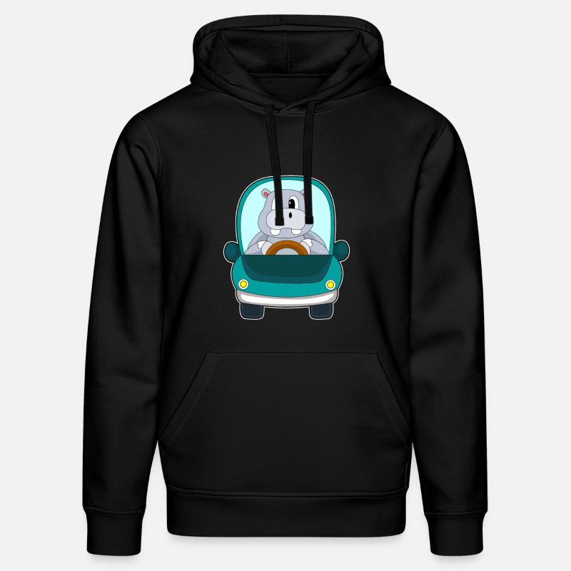 Hippopotame voiture - Sweat à capuche bio DRUMMER Stanley/Stella Unisexe - noir