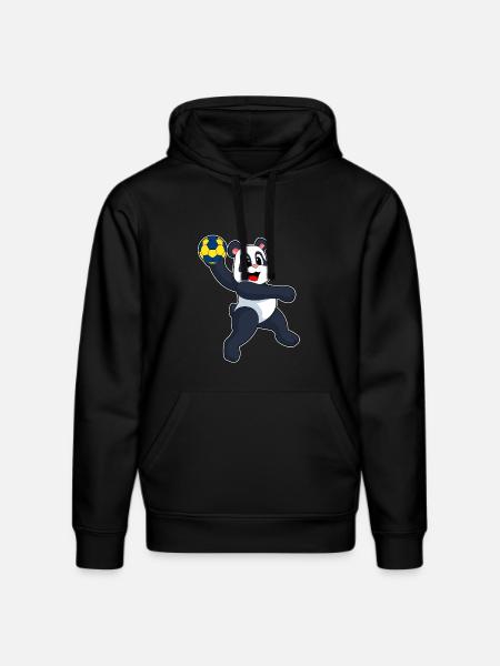 Panda Handball Player Handball - Stanley/Stella DRUMMER Unisex Organic Hoodie - black