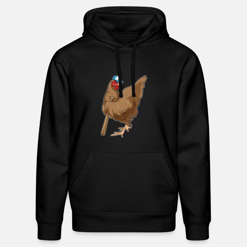 Poulet Baseball Bats - Sweat à capuche bio DRUMMER Stanley/Stella Unisexe - noir