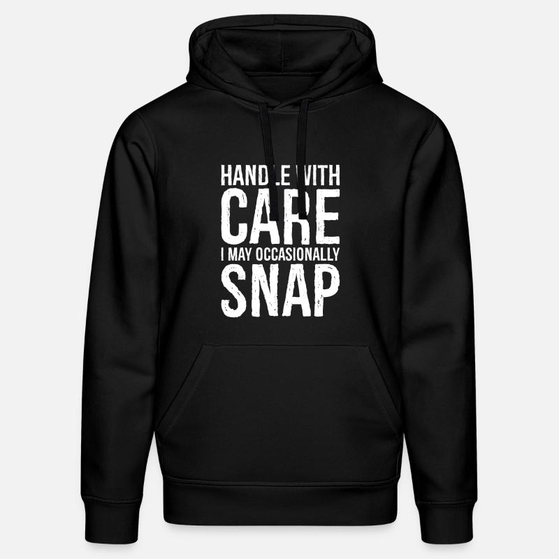Handle with care funny shirt - Sweat à capuche bio DRUMMER Stanley/Stella Unisexe - noir