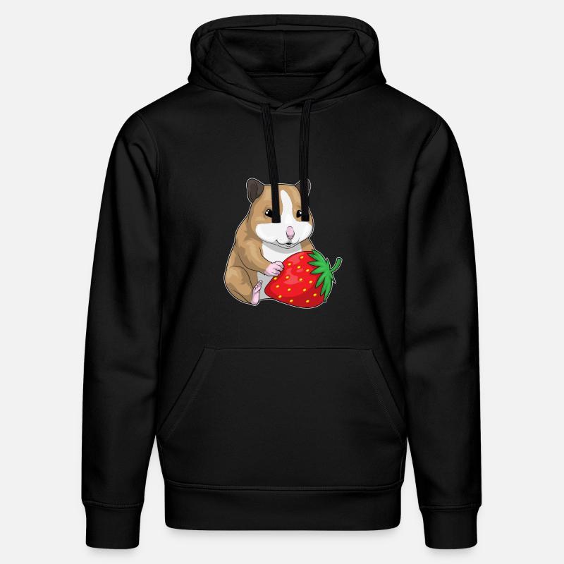 Hamster Fraise Fruit - Sweat à capuche bio DRUMMER Stanley/Stella Unisexe - noir
