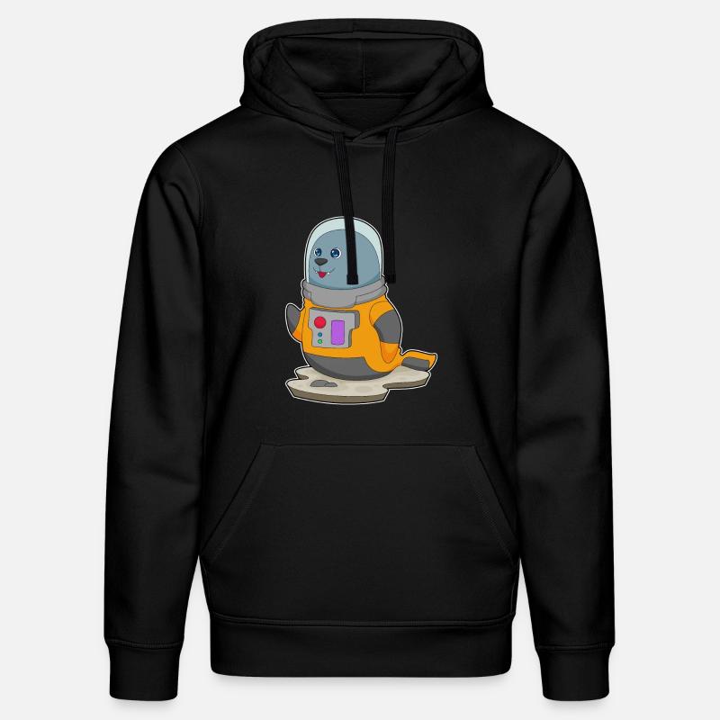 Seal Astronaut Space - Sweat à capuche bio DRUMMER Stanley/Stella Unisexe - noir