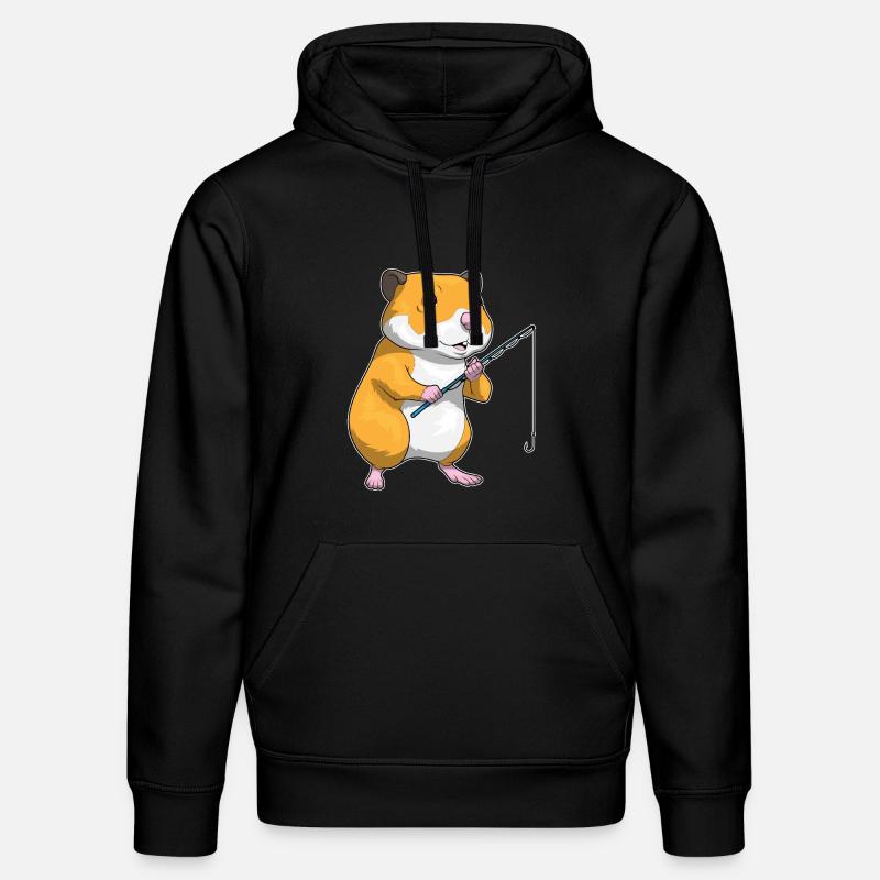 Hamster Pêcheur Ange Pêche - Sweat à capuche bio DRUMMER Stanley/Stella Unisexe - noir