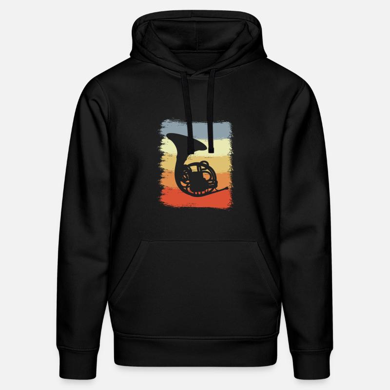 Cor français rétro - Sweat à capuche bio DRUMMER Stanley/Stella Unisexe - noir