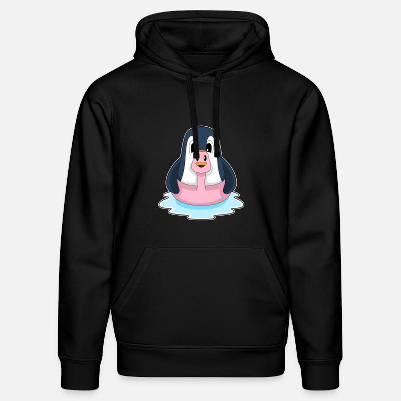 Flamant rose pingouin - Sweat à capuche bio DRUMMER Stanley/Stella Unisexe - noir