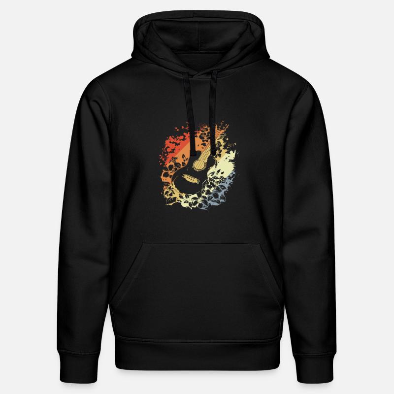 Ukulélé Look Bande Dessinée - Sweat à capuche bio DRUMMER Stanley/Stella Unisexe - noir