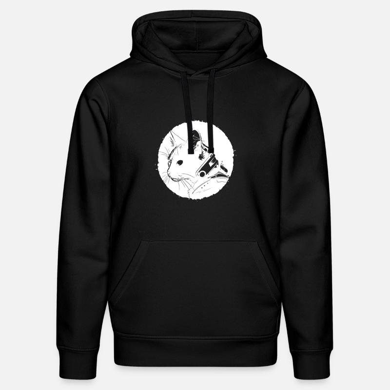 Chat Steampunk - Sweat à capuche bio DRUMMER Stanley/Stella Unisexe - noir