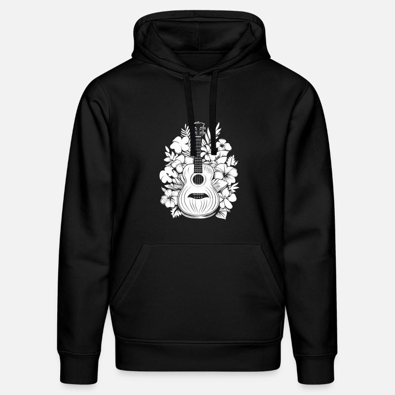 Ukulélé Dessin animé - Sweat à capuche bio DRUMMER Stanley/Stella Unisexe - noir