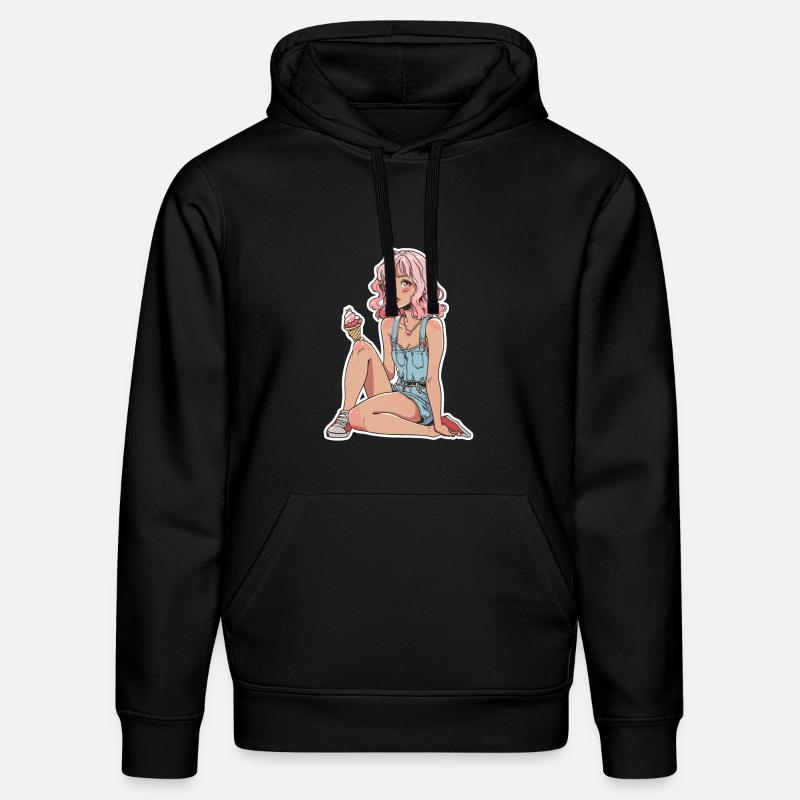 Fille de crème glacée - Sweat à capuche bio DRUMMER Stanley/Stella Unisexe - noir