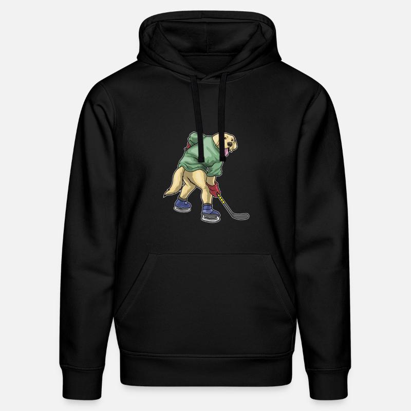 Labrador Eishockey Eishockeyschläger - Stanley/Stella Unisex Bio-Hoodie DRUMMER  - Schwarz