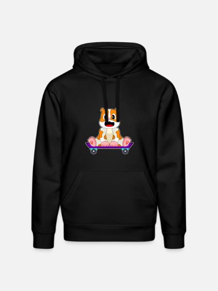 Hamster Skater Skateboard - Stanley/Stella DRUMMER Unisex Organic Hoodie - black