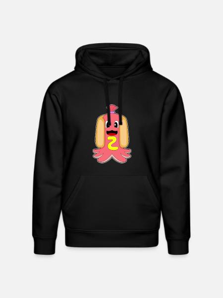 Octopus Hot Dog - Stanley/Stella DRUMMER Unisex Organic Hoodie - black