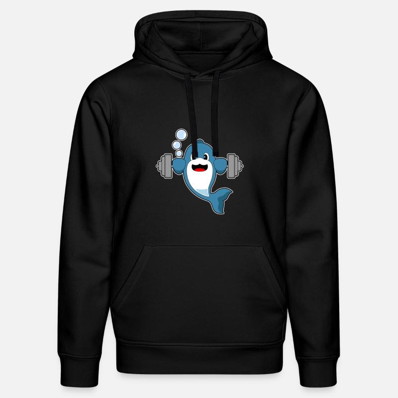 Dolphin Bodybuilder Barbell Bodybuilding - Sweat à capuche bio DRUMMER Stanley/Stella Unisexe - noir