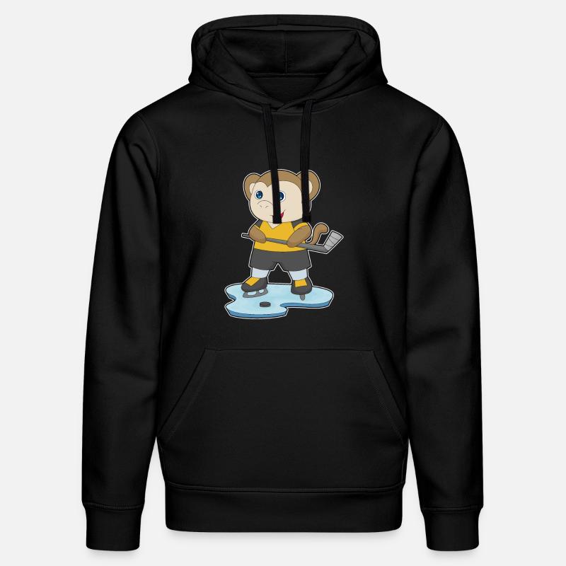 Affe Eishockey Eishockeyschläger - Stanley/Stella Unisex Bio-Hoodie DRUMMER  - Schwarz