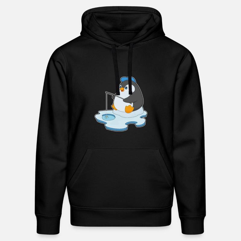 Pingouin Pêcheur Ange Pêche - Sweat à capuche bio DRUMMER Stanley/Stella Unisexe - noir
