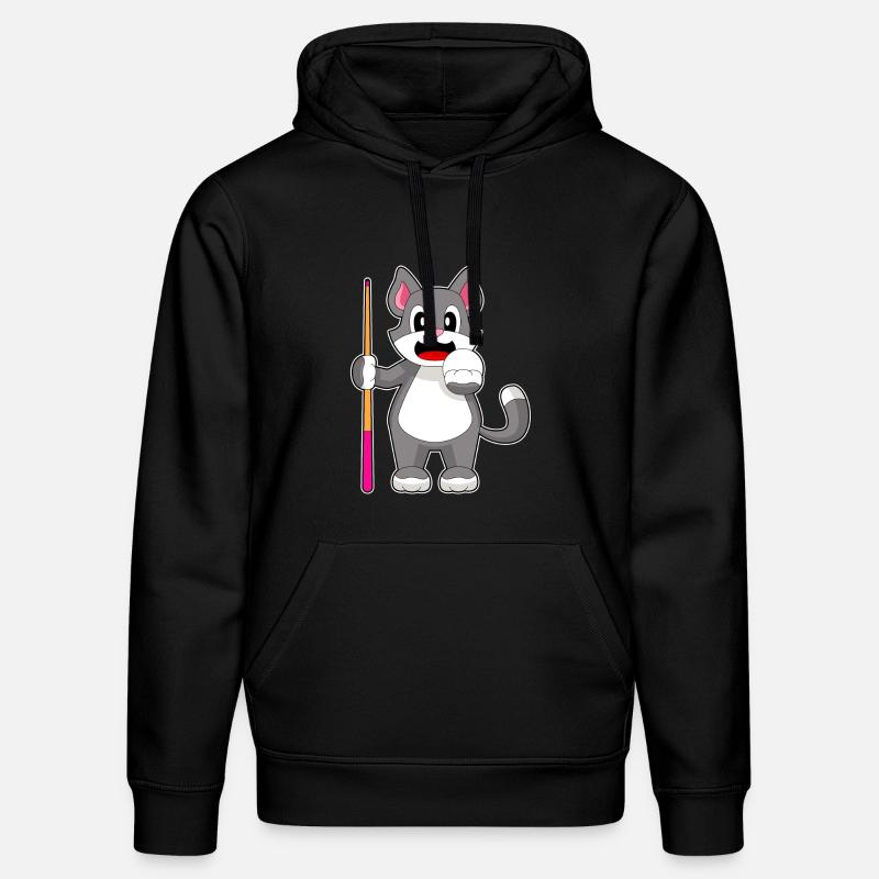 Katze Billiard Queue - Stanley/Stella Unisex Bio-Hoodie DRUMMER - Schwarz