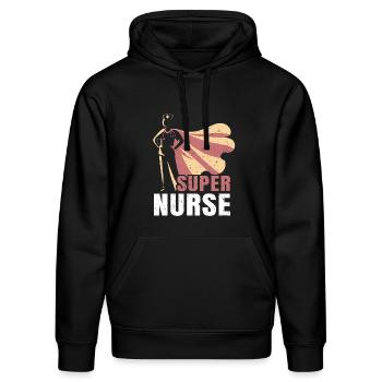 Nurse – Superheld Krankenschwester - Stanley/Stella Unisex Bio-Hoodie DRUMMER  - Schwarz - Vorne - Marisol (170cm) & Nik (191cm)