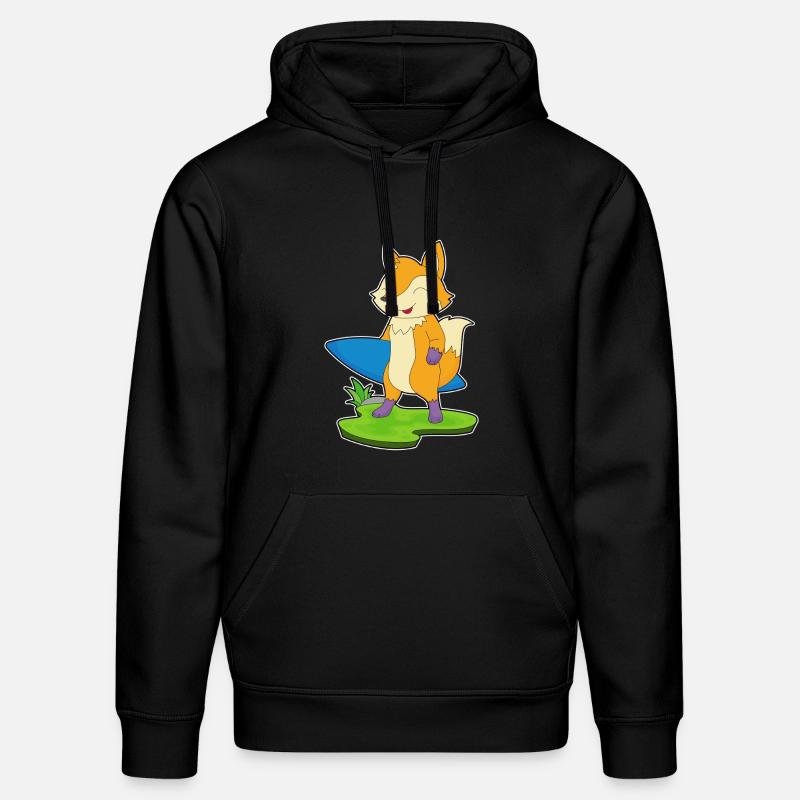 Fuchs Surfer Surfbrett - Stanley/Stella Unisex Bio-Hoodie DRUMMER  - Schwarz