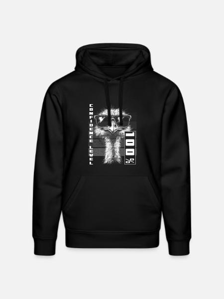 Confident Ostrich Bird Sunglasses Gift - Stanley/Stella DRUMMER Unisex Organic Hoodie - black