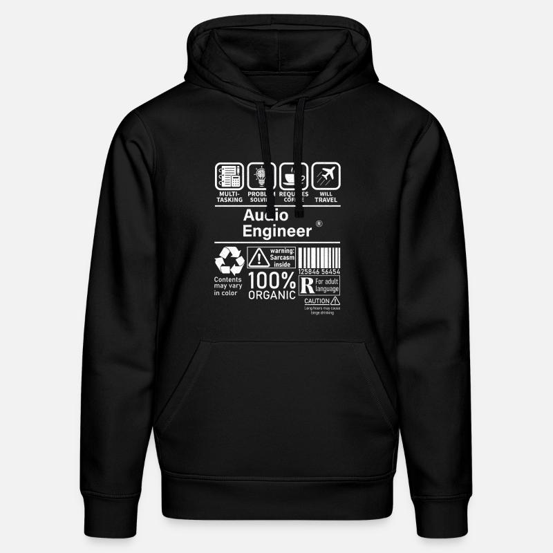 Audio Engineer multi tasking problem solving - Stanley/Stella DRUMMER Unisex Organic Hoodie - black