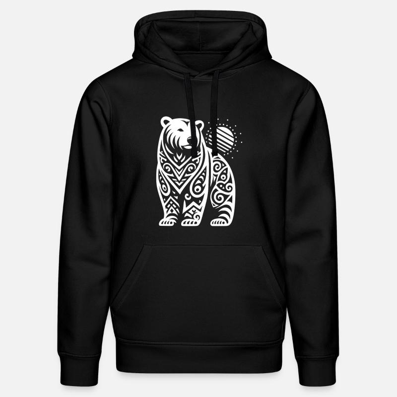 Ours polaire tribal - Sweat à capuche bio DRUMMER Stanley/Stella Unisexe - noir