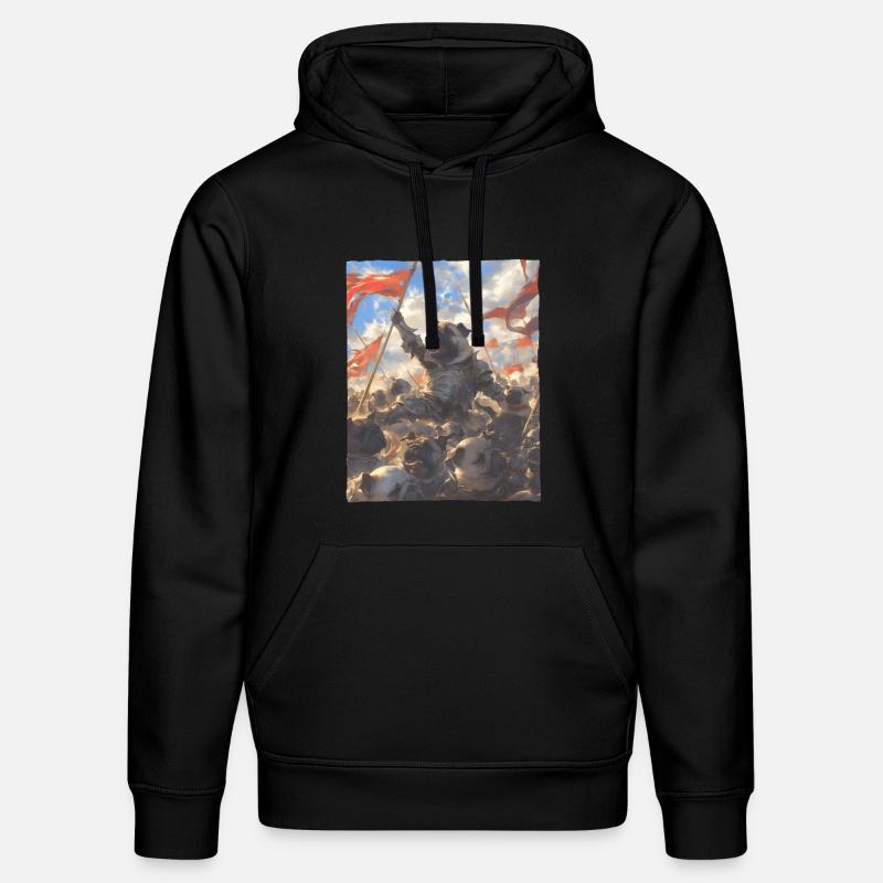 Epische Mops Revolution Kunstvolles Gemälde - Stanley/Stella Unisex Bio-Hoodie DRUMMER  - Schwarz