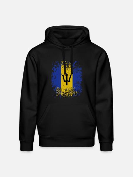 Flag of Barbados, Barbadian pride - Stanley/Stella DRUMMER Unisex Organic Hoodie - black