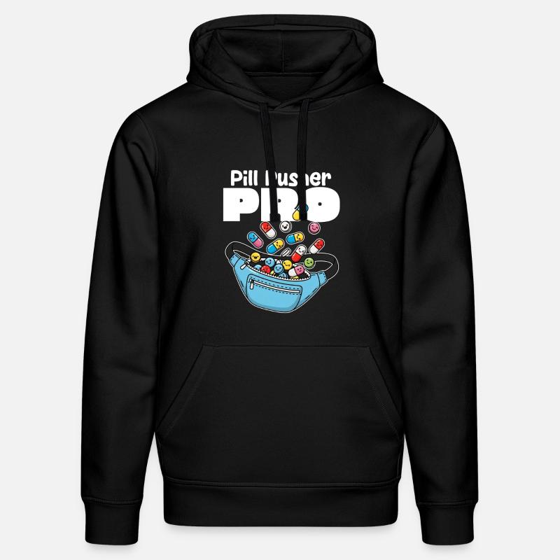 PILL PUSHER PRO - KRANKENSCHWESTER GESCHENK - Stanley/Stella Unisex Bio-Hoodie DRUMMER - Schwarz
