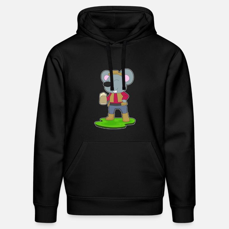 Chope de bière souris Bière - Sweat à capuche bio DRUMMER Stanley/Stella Unisexe - noir