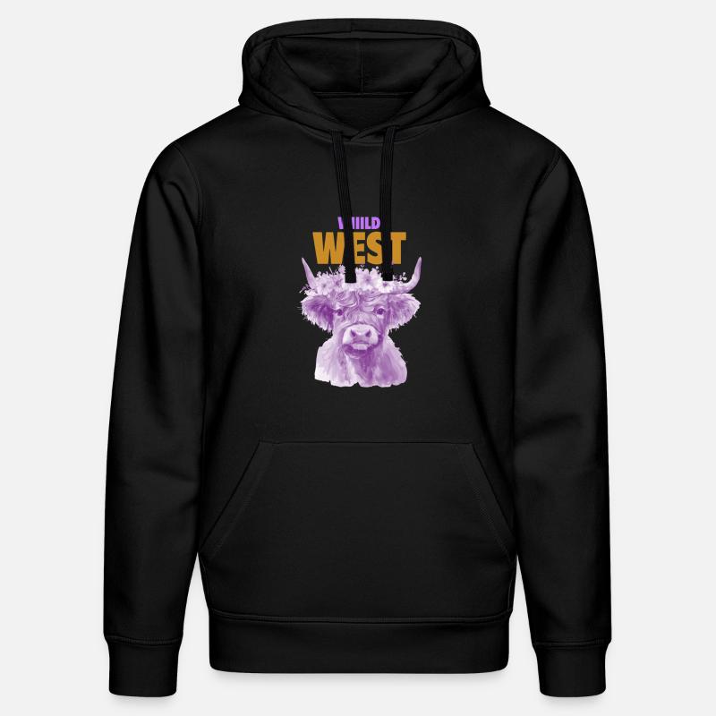 VACHE VIOLETTE DU SAUVAGE OUEST - Sweat à capuche bio DRUMMER Stanley/Stella Unisexe - noir