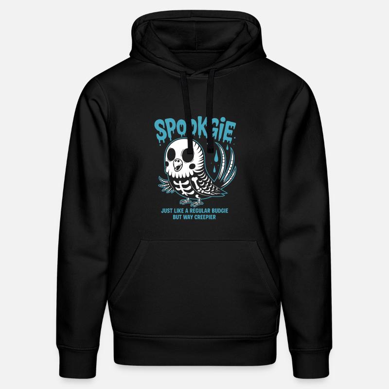 Spooky Perruche Squelette Halloween - Sweat à capuche bio DRUMMER Stanley/Stella Unisexe - noir
