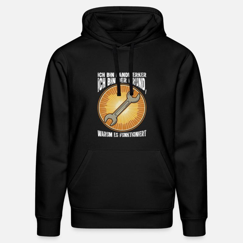 Clé à soleil dicton artisan - Sweat à capuche bio DRUMMER Stanley/Stella Unisexe - noir