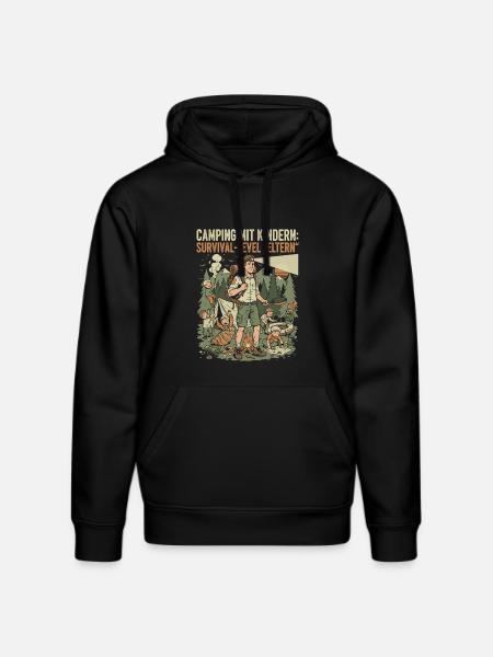 Camping mit Kindern - Survival-Level Eltern - Stanley/Stella Unisex Bio-Hoodie DRUMMER - Schwarz