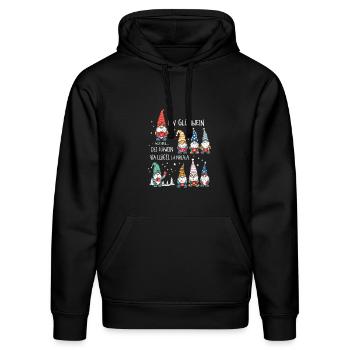 Ein Glühwein Wichtel La Nalala Weihnachten - Stanley/Stella Unisex Bio-Hoodie DRUMMER  - Schwarz - Vorne - Marisol (170cm) & Nik (191cm)