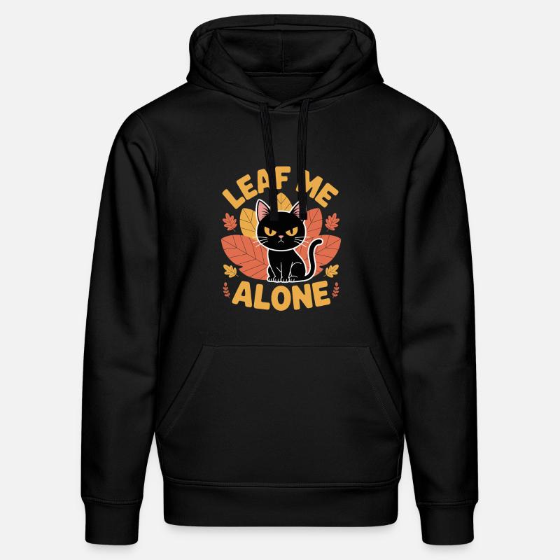 Chat Automne Drôle Laissez-moi tranquille - Sweat à capuche bio DRUMMER Stanley/Stella Unisexe - noir